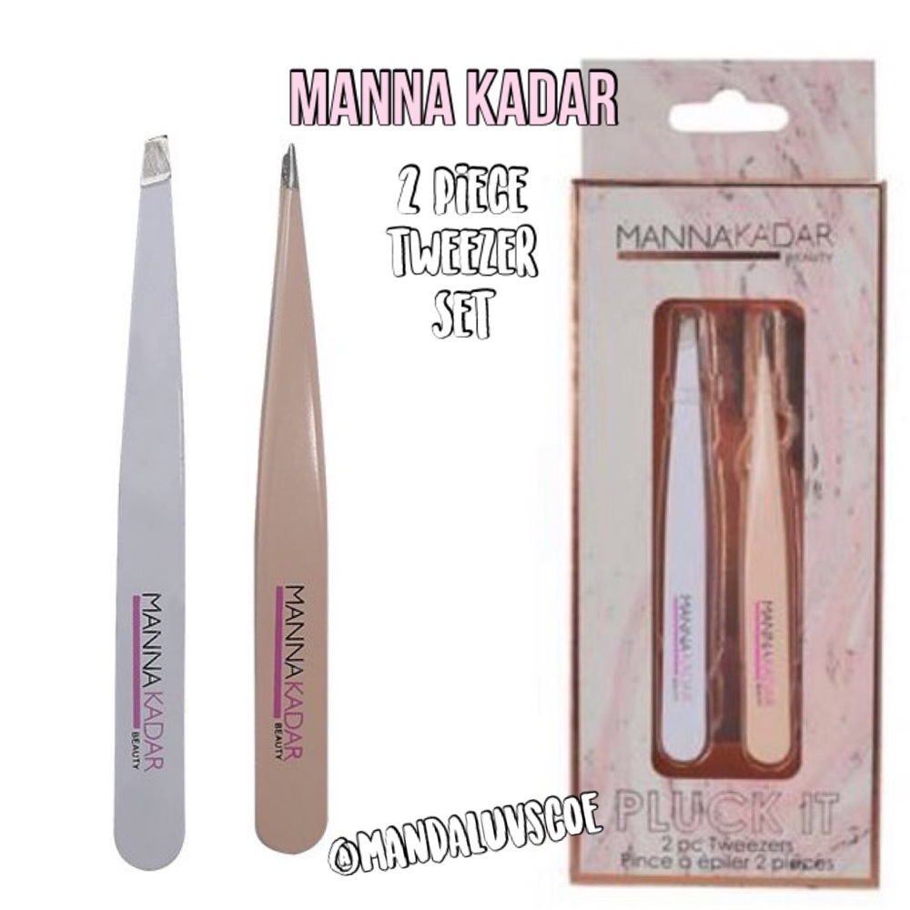 💗MANNA KADAR Pluck It 2-Piece Tweezer Set